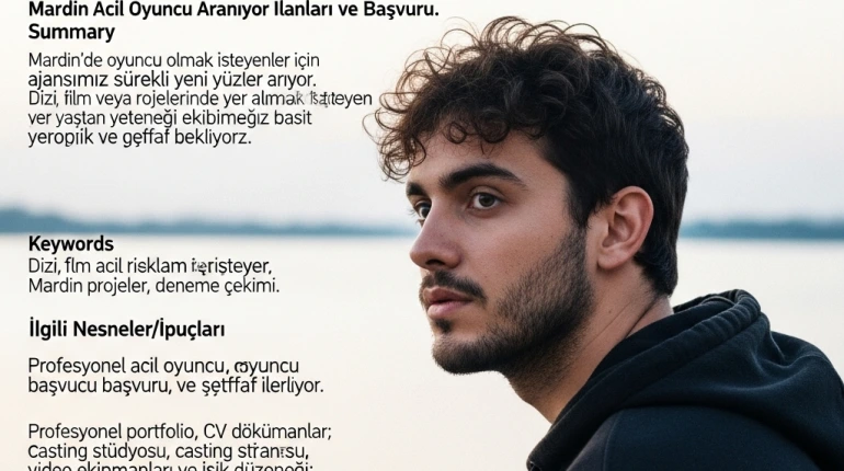 Mardin Acil Oyuncu Aranıyor İlanları ve Başvuru